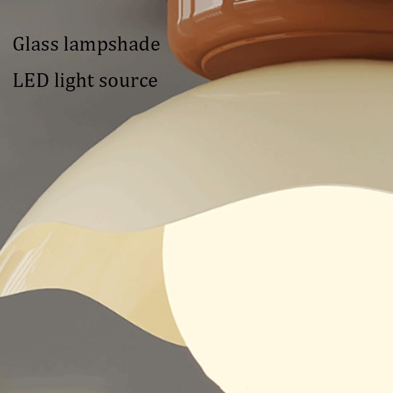 Plafonnier LED tricolore variable avec abat-jour crème - 5