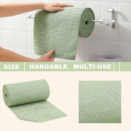 Image of 80 Pack Microfiber Cleaning Cloth Roll Reusable Paper Towels 12 inchx12 inch Tear Away Cloth,Absorbent Dish Rags for House Kitchen,Wash Cloths,Lint Free Rags for Window Cars Cleaning Supplies