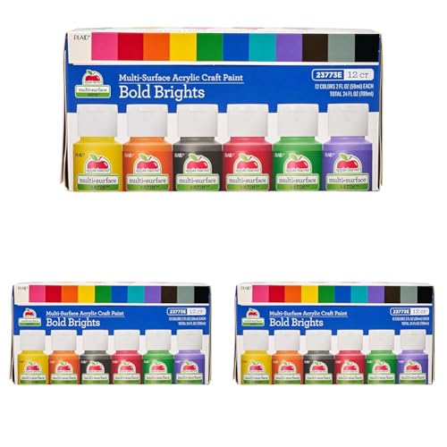 Image of Apple Barrel Essentials Acrylic Paint Set, 12, 24 Fl Oz (Pack of 3)