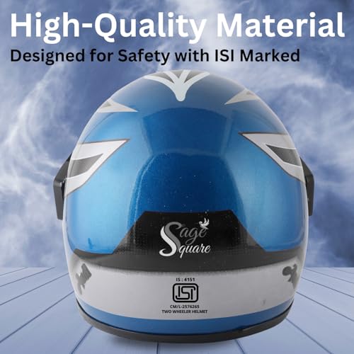 Image of Sage Square Audi Kimi Full Face Helmet | ISI Certified | Clear Visor | Ultra Comfort Inner Padding Extra Comfort & Stylish