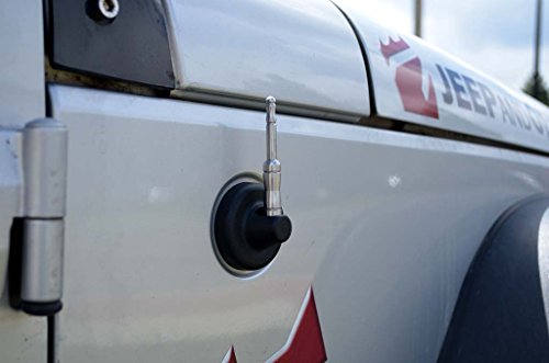 Rukse Matte Finish Ss Antenna Stubby 3" Easy Install Compatible With Wrangler Jk 2007-18 #TOP2