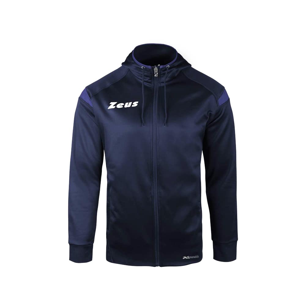 Zeus Giacca Realx Monolith Giacca Zip Intera e Cappuccio Calcio Passeggio Tempo Libero Nuovi Arrivi (2XL, Blu)