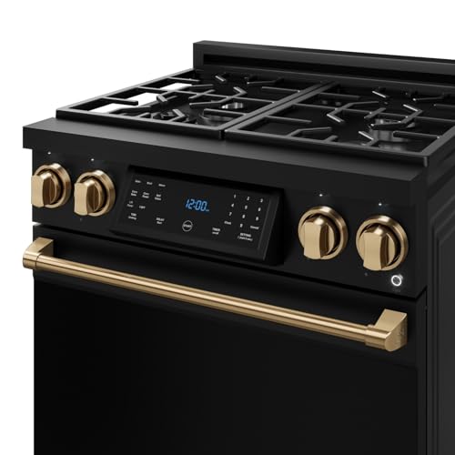 Image of Gordon Ramsay by THOR Kitchen 30 Inch Professional Gas Range with Tilt Panel Touch Control in Black /Bronze
