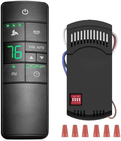 3-Speed Universal Ceiling Fan Thermostatic Remote Control for Hampton Bay Harbor Breeze Hunter Honeywell Home Decorators Collection, with Timer & Comfort Breeze & Walk Away Time Delay