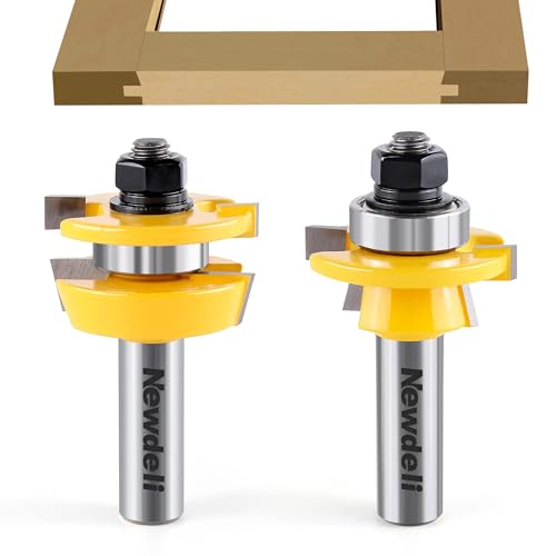 Comparison: Best Wood For Shaker Cabinet Doors 7 Shaker Rail and Stile Router Bits, Newdeli 1/2 Inch Shank Tongue and Groove Router Bit, Professional Carbide Milling Cutters for Woodworking for Cabinet Door
