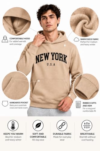 Image of FYLTR Men's Graphic Printed Fleece Hooded Sweatshirt with Kangaroo Pocket | Full Sleeve Pullover Hoodie for Medium to Heavy Winter