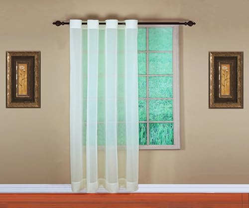 Image of Today's Curtain, Emelia Grommet Sheer Panel 84 inch Ecru, 59 inch W x 84 inch L