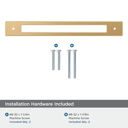 Image of Amerock Medora 8-13 /16 inch Champagne Bronze Backplate | Decorative zinc cabinet hardware backplate designed to complement knobs and pulls while protecting cabinet surfaces