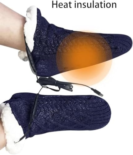 USB Heated Socks for Men & Women Indoor Foot Warmer Fast Heating 40°C Temp - image 3