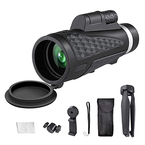 80X100 High Power Monocular Telescope With Bak4 Prism, Waterproof,Anti-Fog And Non-Slip,Ideal Gift For Men Dad Husband Boyfriend,Suitable For Bird Watching Traveling Hiking Concerts… #TOP19