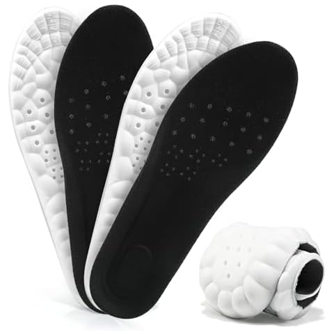 XINIFOOT 2 Pairs Sports Shoe Soles Breathable High Elastic Super Soft Running Insole for Long Standing Ultralight Memory Foam Shock Absorption Inserts Plantar Fasciitis Insoles for Men&Women Replaceme Cover