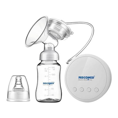 Image of Niscomed Electric Breast Pump for Mothers | AC Powered Breast Milk Pump | Adjustable Suction | Soft Silicone Cushion | Silent & Painless | Home Use