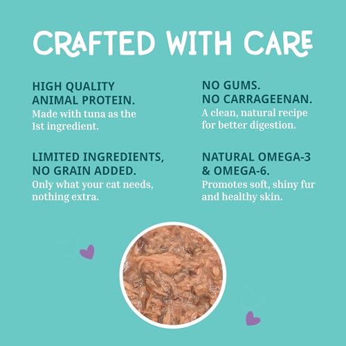Image of LOVE, NALA - Single Protein Tuna Flaked Wet Cat Food - Hydration Broth, Natural, Grain-Free, Non-GMO, No Gums, No Carrageenan, Human-Grade Tuna, Added Vitamins & Minerals - 2.8 oz, 12 Cans