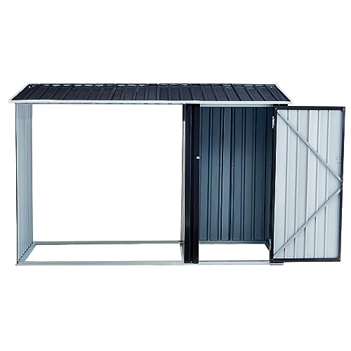 Ballcast98firewoodstorageshed2in1galvanizedsteeloutdoorshelterrackwithlogholderanthracitewaterproofhousetoolcabinetwlockabledoorsandpitchedroofforbicyclesdarkgray Urban Country Home Decor Ball cast 98 firewood storage shed2 in 1 galvanized steel outdoor shelter rack with log holderanthracite waterproof house tool cabinet wlockable doors and pitched rooffor bicyclesdark gray urban country home decor