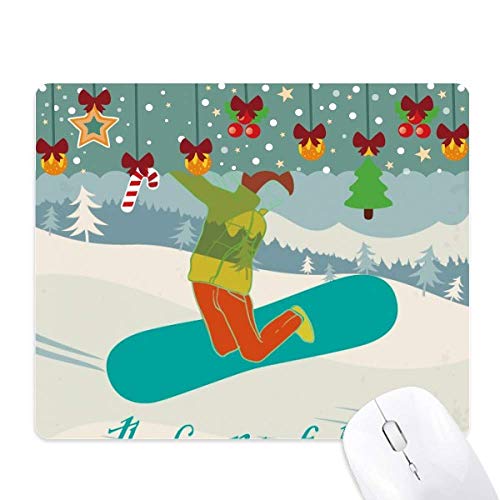 Tapis de souris de ski d'hiver pour bureau de jeu en caoutchouc antidérapant Noël