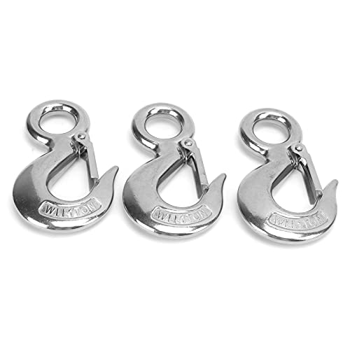 Eye Slip Hook with Safety Latch, Slip Lifting Hook Sturdy Structure Rustproof and for Various Engineering Cranes Metallurgical and Mining Equipment (1T)