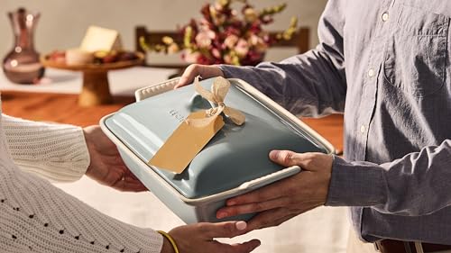Image of Le Creuset Stoneware Covered Rectangular Casserole, 12 inch x 9 inch, Riviera
