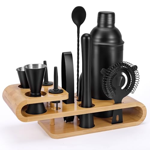 Cocktail Shaker Set – 12-Piece Complete Bartender Kit for Home Bar and Cocktail Making – Includes Cocktail Shaker, Bar Tools, and Barware Tool Sets