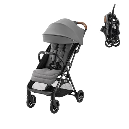 Graco Ready2Jet Compact Stroller – Overhead Friendly Compact Travel Stroller with Automatic Fold, Kingston