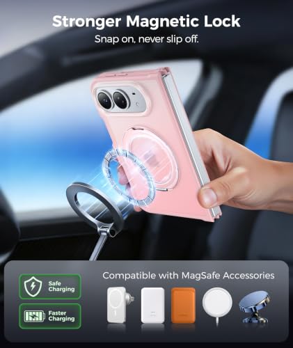 Image of FNTCASE for Phone Ultra /Phone fold Case with 360 Spin Magnetic Stand Pink