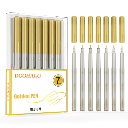 DOOHALO Metallic Pens Gold Silver Marker Compatible with Cricut 3/Maker/Explore 3/Air 2/Air Machine 1.0 Medium Point Tips for Drawing Writing