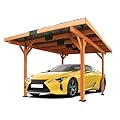 Beneouya 18.3 x 12.6 x 7.8 FT Heavy Duty Carport, Outdoor Carport Garage Shelter with Wooden Frame, Steel Roof, Enhanced Post, Outdoor Tent for Parking Vehicles on Patio, Garden