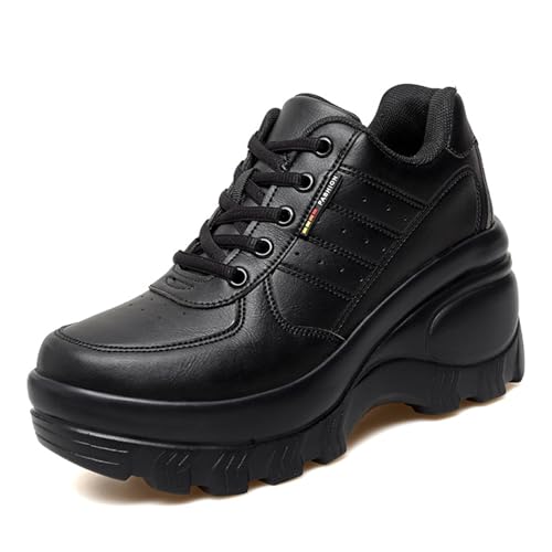 Women's Chunky Platform Lace Up Sport Walking Shoes Orthopedic Wedge Casual Shoes with Arch Support