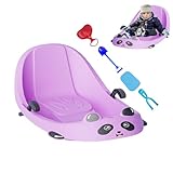 Trineo para niños, Freno Incorporado, Trineo de Nieve para niños, Deporte de Invierno Familiar, Snowboard de Dos plazas con Respaldo, para Clima frío, Parque Snowy Hills, Patio Trasero,