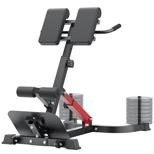 Image of Roman Chair Back Extender - Angle & Height Dual Adjustable Hyperextension Bench for Home Gym - Adjustable Back Exercise Machine Fitness Equipment