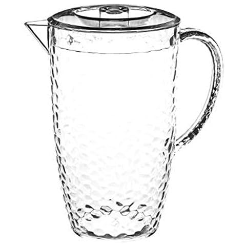 Paris Prix Hammered Plastic Water Jug 2 L Transparent Cover