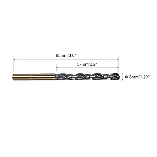 Miniatura 8 de FOCMKEAS 2 brocas helicoidales de 0.472in, acero de alta velocidad 4341 de vástago recto con revestimiento dorado y negro para mejoras en el hogar,