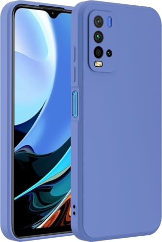 Image of A rtistque Liquid TPU Silicone Matte Shockproof Flexible with Camera Protection Soft Back Cover Case for Redmi 9 Power - Blue