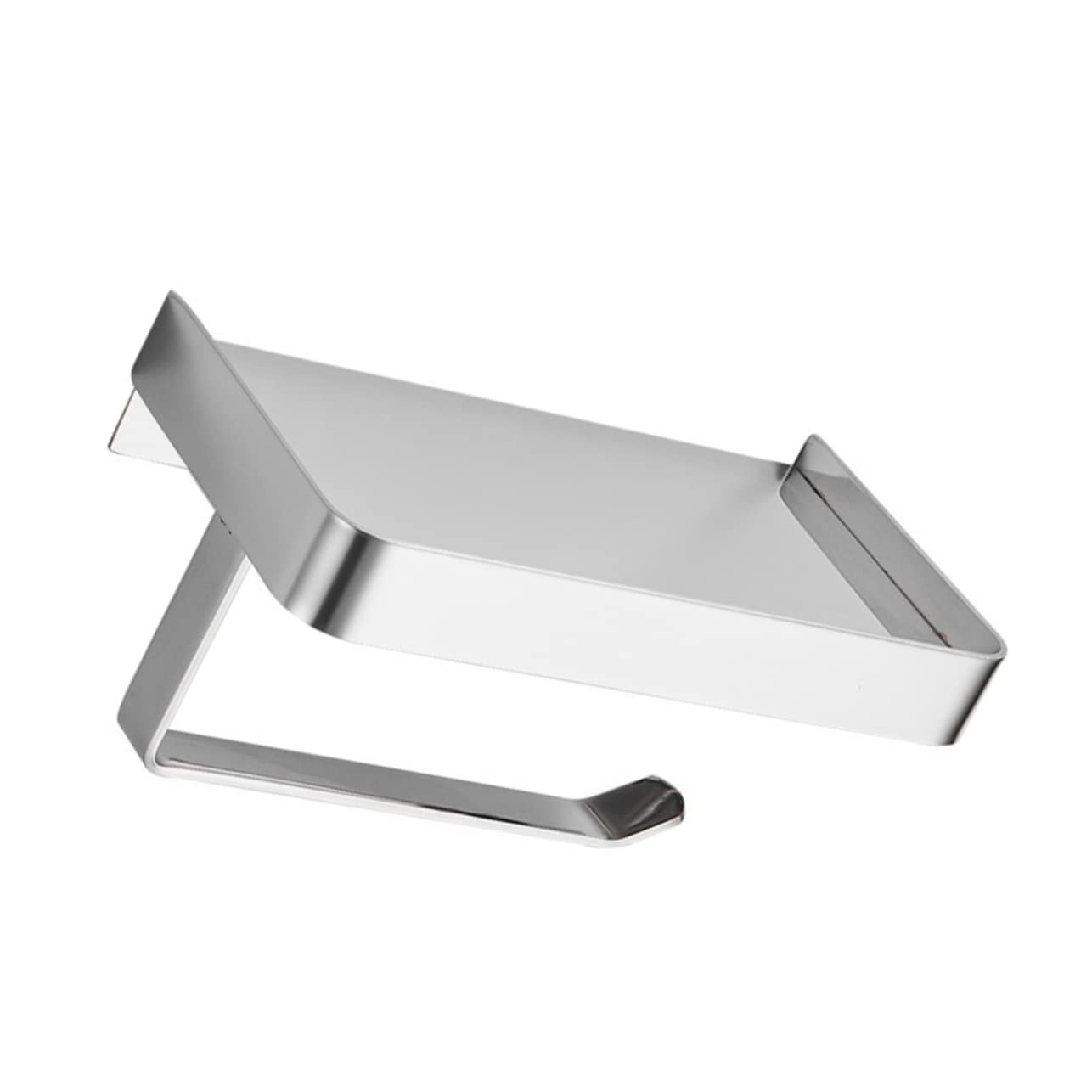 NUOBESTY Porta Carta senza Sbiadire da Muro in Acciaio Inossidabile Igienica Argento con Ripiano Porta Telefono Resistente per Bagno e Cucine