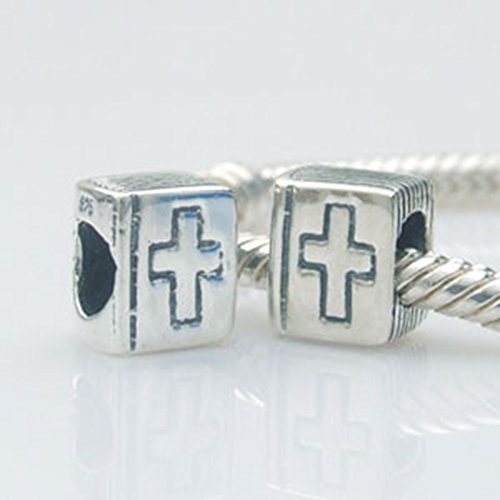 Charm a forma di croce, in argento Sterling 925