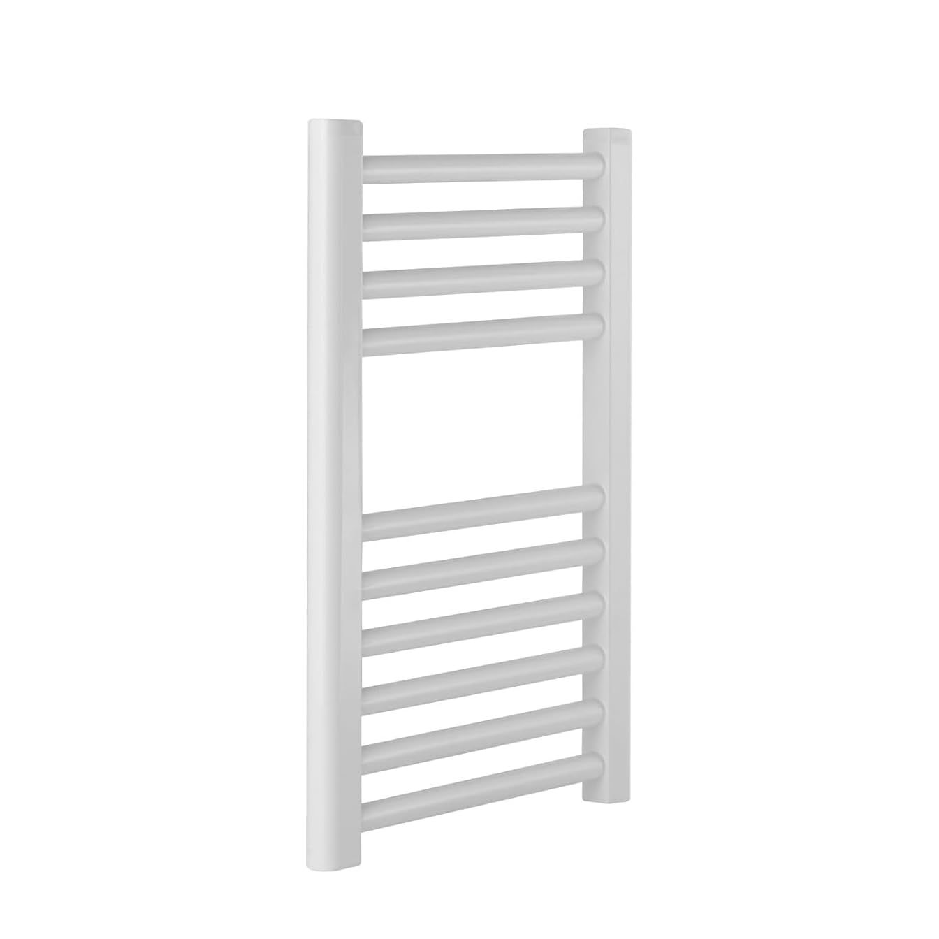 Greened House Milano White Heated Towel Rail 400mm W x 600mm H Straight Central Heating Towel Radiator