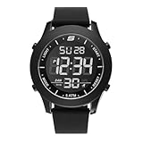 Skechers Orologio Rosencrans Uomo, movimento digitale, cassa in policarbonato nero da 46 mm con cinturino in silicone, SR5107