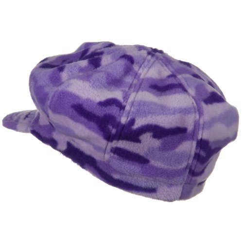 Camo Fleece Newsboy Hat - Lilac Osfm #TOP1