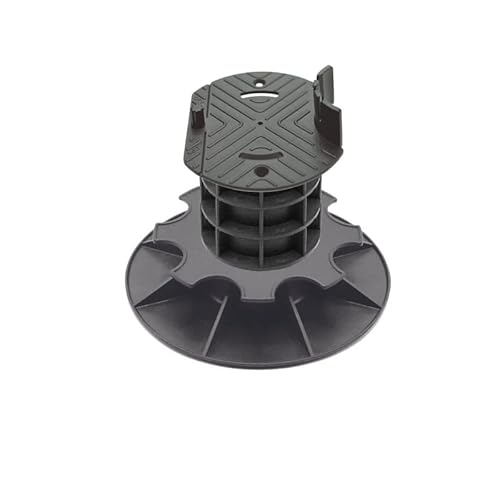 Jardinex Plot terrasse Bois réglable 14-​17 cm - Noir