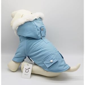 Pet Warm Dog Coat for Winter Cold Weather Dog Clothes Dog Jacket for Small Cat Clothes Insulated Padded Snow Parka -Alexander (Baby Blue, X-Large)