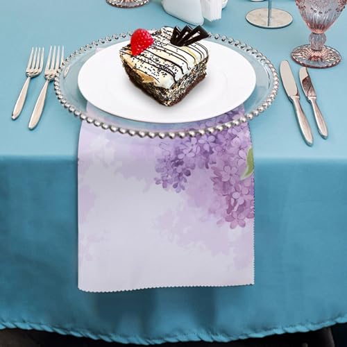 Servilletas de tela con flores lilas en pack de 2 miniatura 4