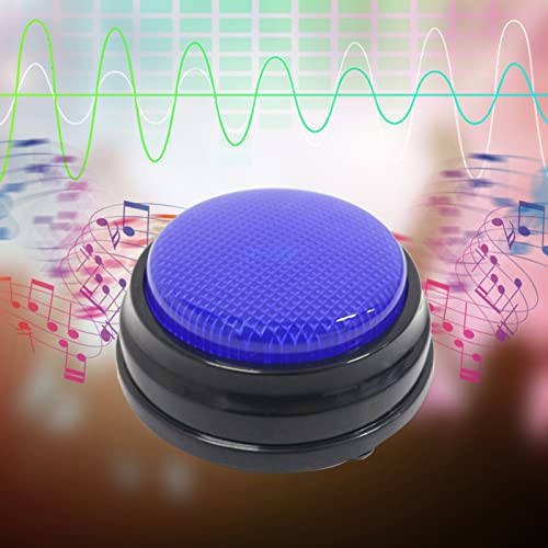 Yuventoo Botão falante gravável com função de LED recursos de aprendizagem campainha laranja + azul