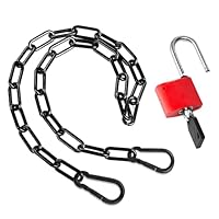 Edelstahlkette,Stahlkette,Gliederkette,Stahlkette Schwarz,Eisenkette,Metallkette mit Karabiner,Edelstahl Ketten 51cm Lang,Sicherheitskette mit Schloss,Stahlgliederkette für Pferdestall,Zäune,Käfige