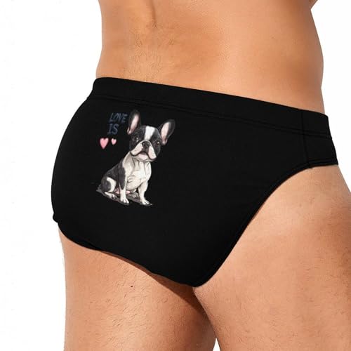 Love is Boston Terrier Bostie Mens Swim Briefs Quick Dry Swim Trunk Bikini Underwear Swimsuit3