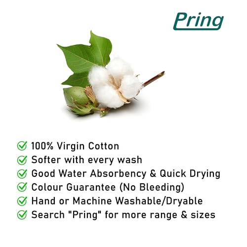 Image of Pring Cotton Bath Towel - Dobby Thick - Plain (Large 35 inch x 70 inch, Tearose, Pack of 1) (Large)