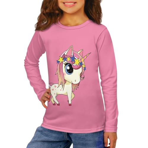 Image of Long Sleeve Shirts for Girls Casual Crewneck Tops Fall Winter Outfits for 3-16 Years Old
