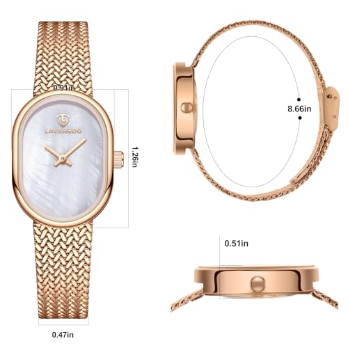 VTAIGE Dainty Gold Watch for Women with Mother of Pearl Oval Dial by VTAIGE - Used condition - Image 5