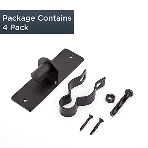 Goyappin Wall Mount Gate Hinge Outdoor Chain Link Fence Gate Hinges, 4 Pack Heavy Duty Fence Farm Gate Hinges, For Wooden Fences, Chain Link Fence Gate Latch Gate Hinge With 5/8 Hinge Pin, Black #TOP2