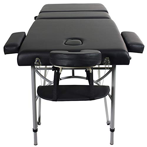 Porto Portable Massage Table Aluminum With (Reclining Back) (Black) #TOP1