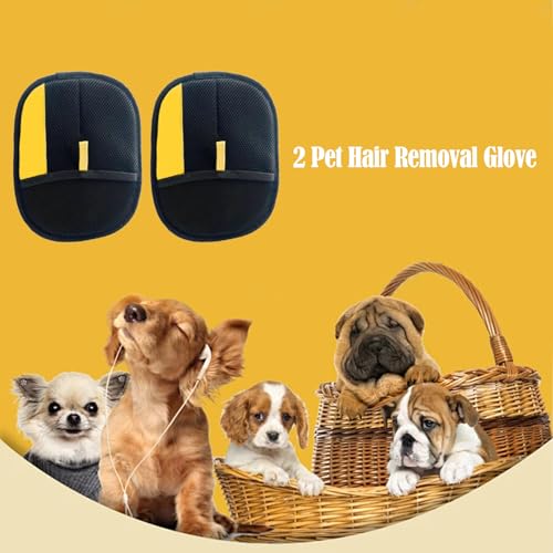 Tierhaarentferner Handschuh, 2 Stück 9.44 * 6.22Zoll Wiederverwendbare Handschuh Katzenhaare Hair Remover Glove, Effektive Tierhaarentfernung für Möbel, Kleidung und Betten