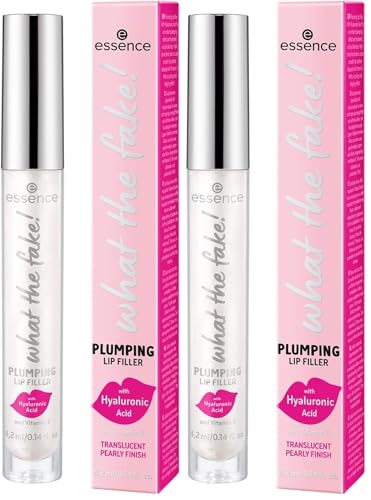Image of Essence what the fake! PLUMPING LIP FILLER 01 oh my plump!, lip plumper, transparent shine, fuller-looking lips, high shine, 4.2 ml (Pack of 2)